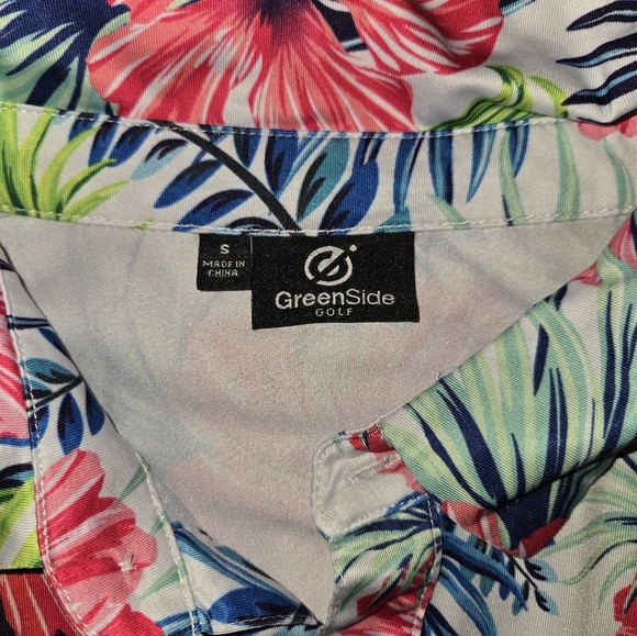 GreenSide Gold Hawaiian Men's Small Short Sleeve Golf Shirt - Picture 2 of 6